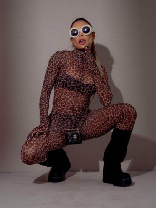 Jumpsuit leopard + mitones