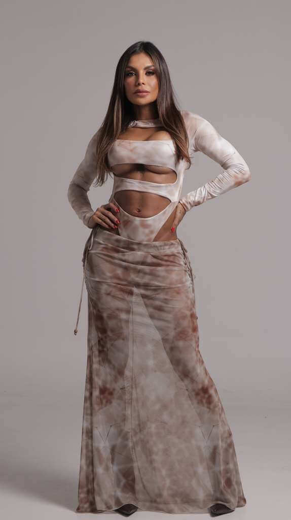 Skirt mixed nude - Imagen 3